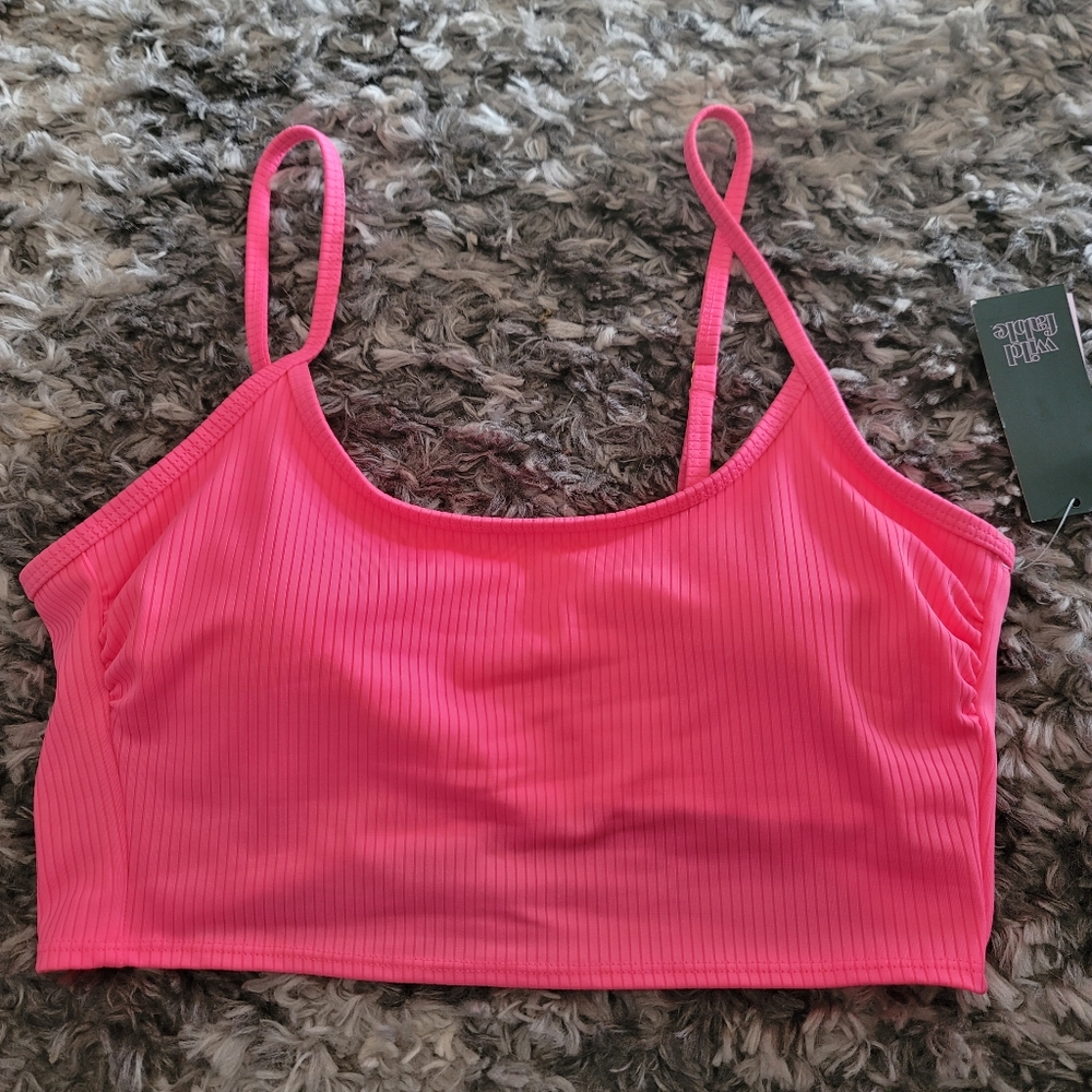 Ribbed Longline Bralette Bikini Top
